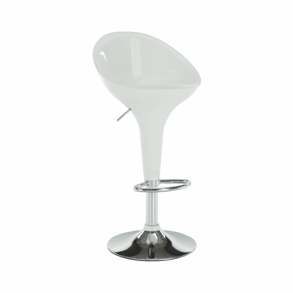 KONDELA Barová stolička, biela / chróm, ALBA NOVA